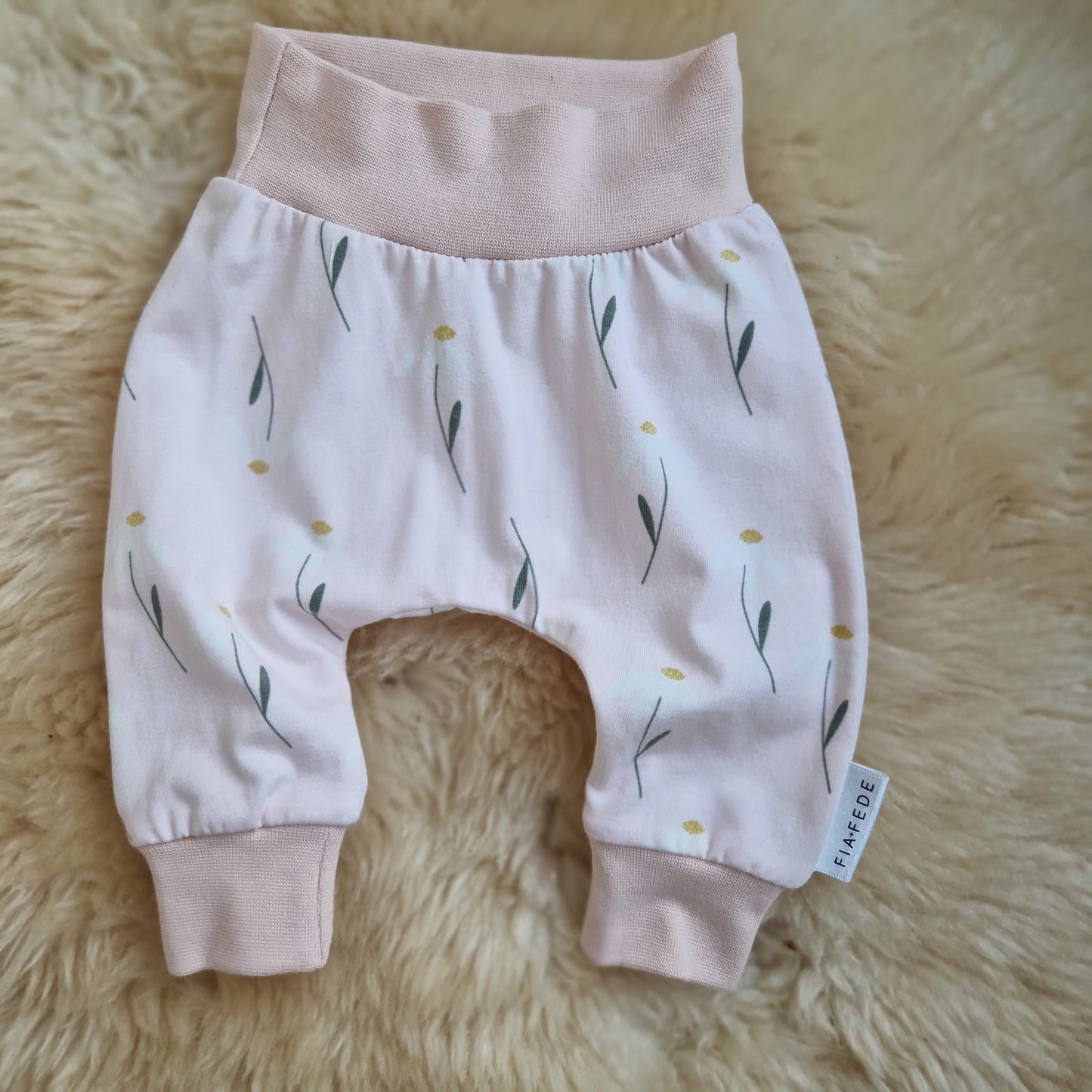 PINK DAISY - Organic baby leggings